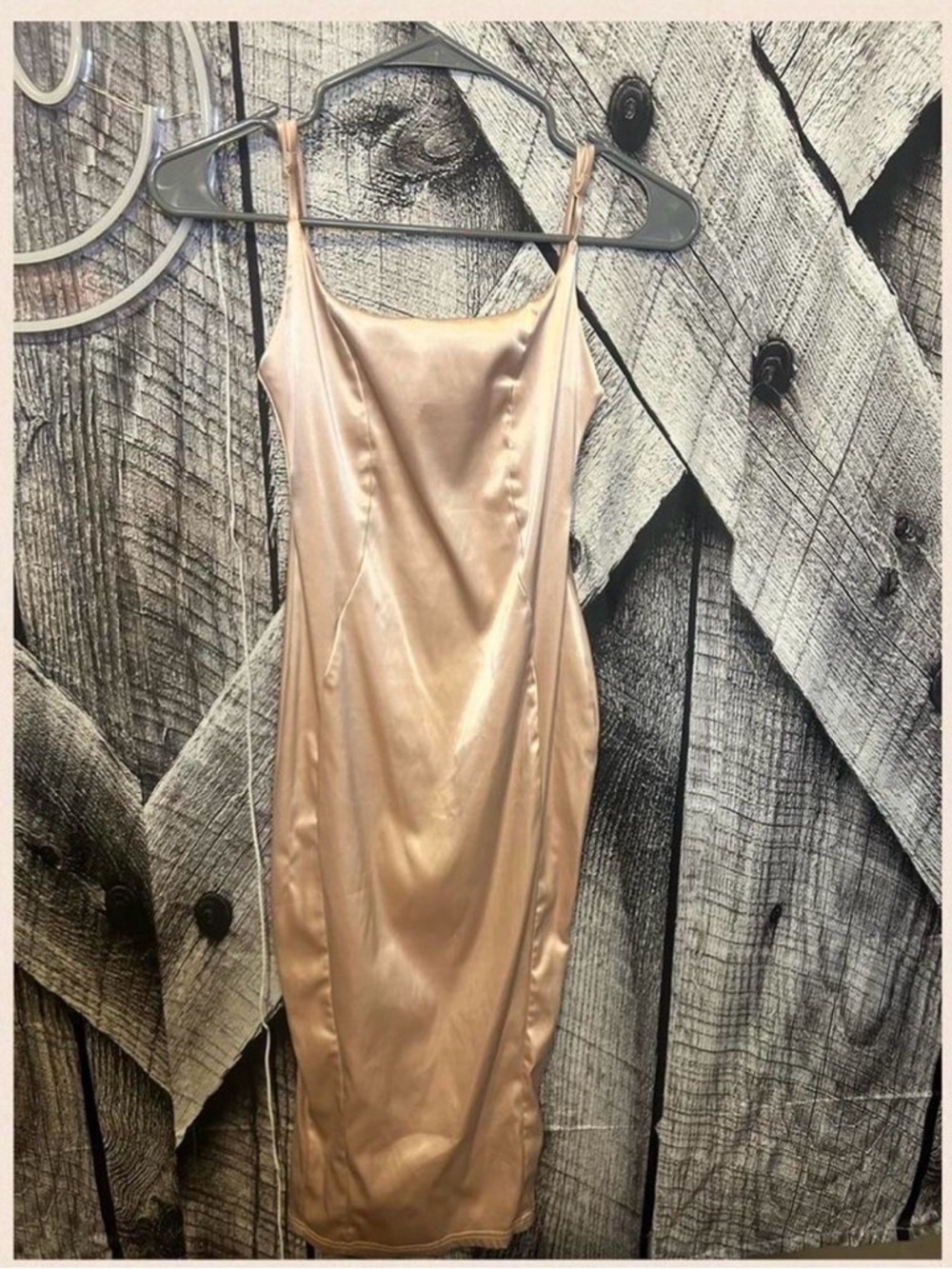Fashion Nova Satin Slip Dress in Blush Pink